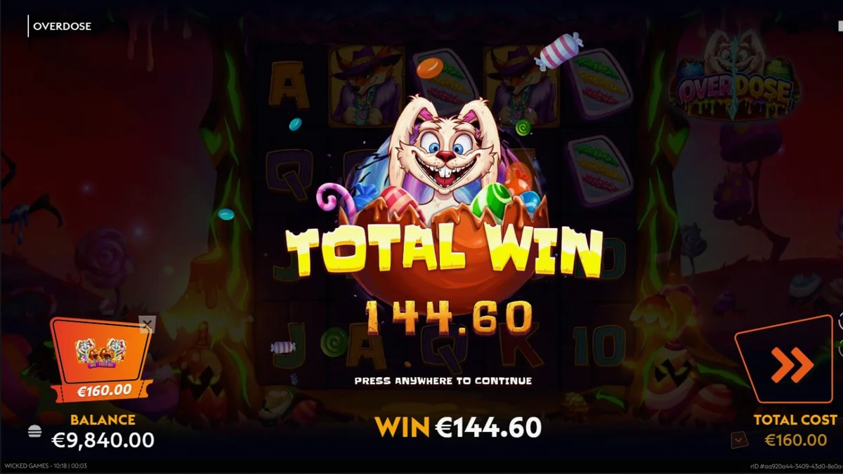 Tampilan visual slot Overdose dengan tema fantasi gelap dan elemen Paskah